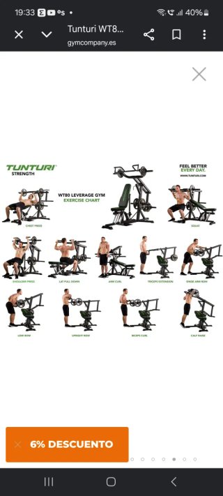 Máquina Multiestación Tunturi musculacion