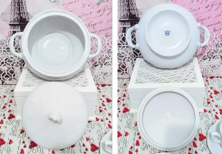 JUEGO VINTAGE PORCELANA ALLEGRO  6 SER + SOPERA