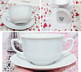 JUEGO VINTAGE PORCELANA ALLEGRO  6 SER + SOPERA