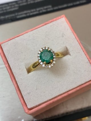 Anillo Oro 18k Esmeralda y Diamantes DGL