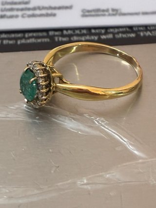 Anillo Oro 18k Esmeralda y Diamantes DGL