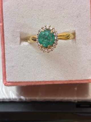 Anillo Oro 18k Esmeralda y Diamantes DGL