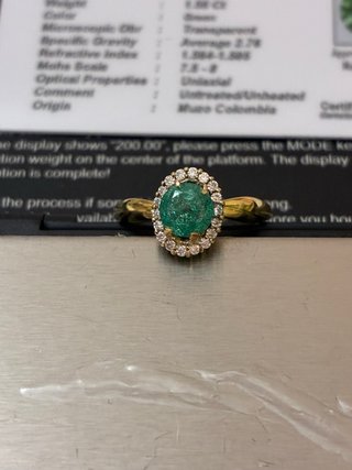 Anillo Oro 18k Esmeralda y Diamantes DGL
