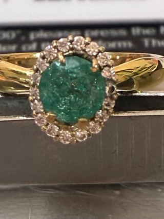 Anillo Oro 18k Esmeralda y Diamantes DGL