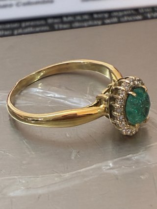 Anillo Oro 18k Esmeralda y Diamantes DGL