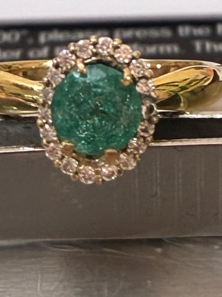 Anillo Oro 18k Esmeralda y Diamantes DGL