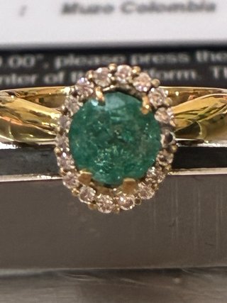 Anillo Oro 18k Esmeralda y Diamantes DGL