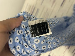 Falda larga estampada floral azul