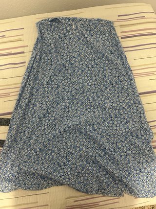 Falda larga estampada floral azul