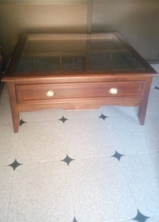 Mesa de centro madera y cristal