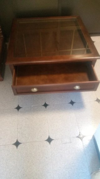 Mesa de centro madera y cristal