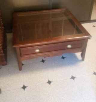 Mesa de centro madera y cristal