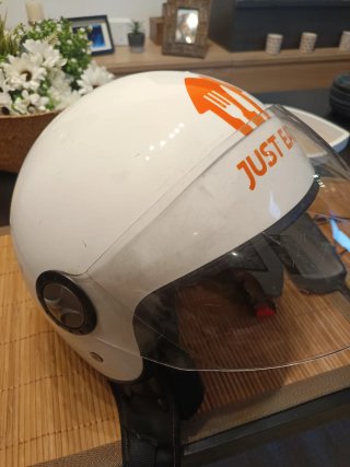 Casco Moto Blanco Just Eat