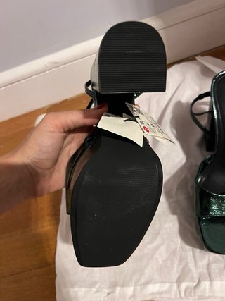 Sandalias Pull&Bear verdes tacón plataforma36nueva