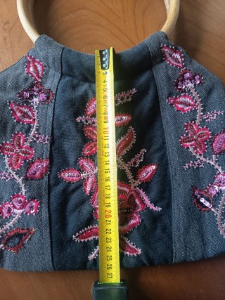 Bolso vaquero bordado flores
