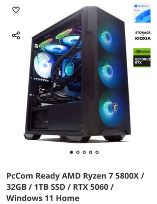 PcCom PC Gaming Ryzen 7 5800X / 32GB RAM / RTX 506