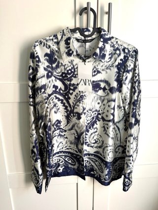 Camisa Zara Estampada Elegante Talla S