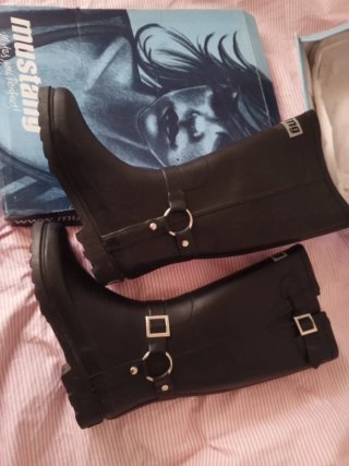 Botas Mustang Mujer Talla 37 Negras