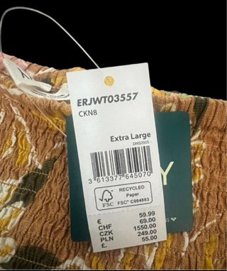Talla XL. Top corto elástico estampado floral ROXY