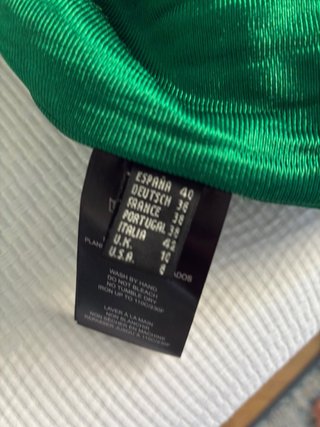 Vestido verde lentejuelas Javier Simorra + foulard