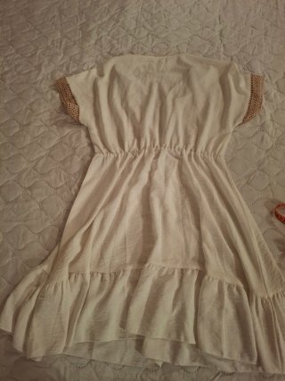 Vestido blanco corto talla S con encaje