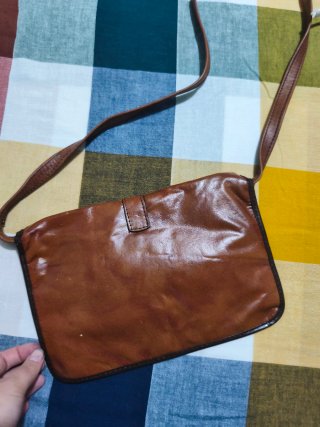 Bolso vintage piel marrón