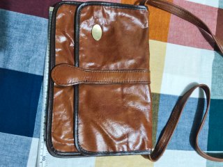 Bolso vintage piel marrón