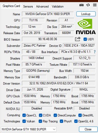 Zotac GTX 1660 SUPER 6GB GDDR6