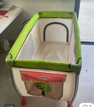 Cuna de viaje Olmitos con estampado de búhos