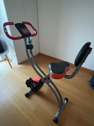 Bicicleta Estática Plegable con Respaldo