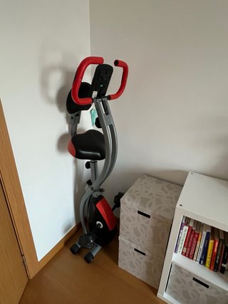 Bicicleta Estática Plegable con Respaldo