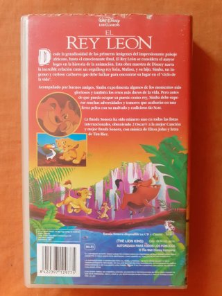 Película VHS El Rey León (Español)