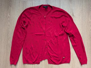 Chaqueta de punto roja, de Mango, talla XS