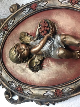 Cuadro decorativo ángel con cesta