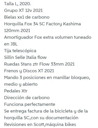 Bicicleta Scott Spark sc Team