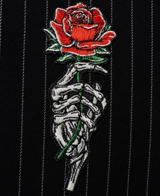 Chaleco gótico rosa mano esqueleto