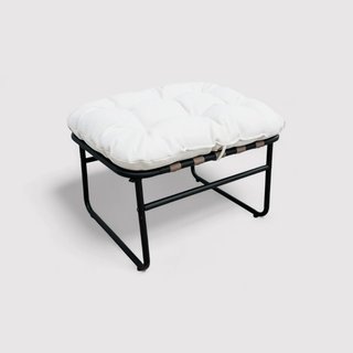 Zihan - Poggiapiedi Pouf imbottito colore bianco e grigio