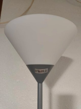 Lámpara de pie 2 focos gris/blanco