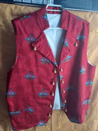 Chaleco Fallero Hombre Bordado Rojo Talla XXXL