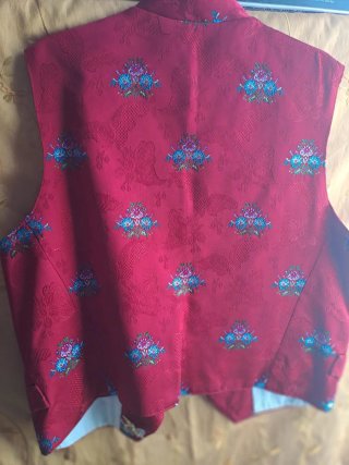 Chaleco Fallero Hombre Bordado Rojo Talla XXXL