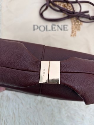 Bolso Polène Béri Burdeos Piel Dorado