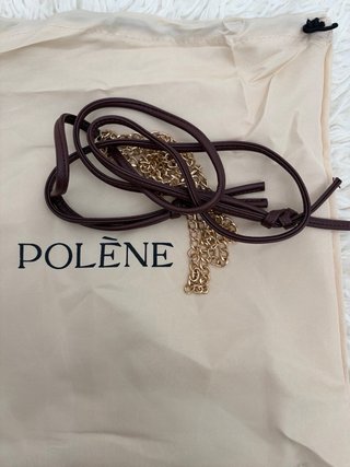 Bolso Polène Béri Burdeos Piel Dorado