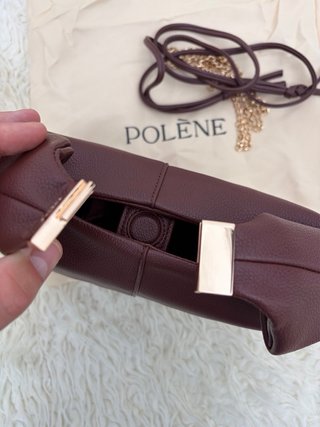 Bolso Polène Béri Burdeos Piel Dorado