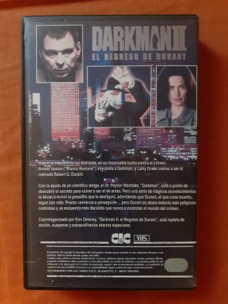 Película VHS Darkman II: El Regreso de Durant