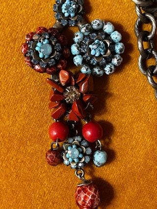 Collana metallo corallo bamboo