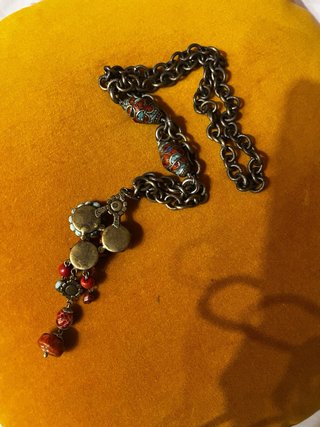 Collana metallo corallo bamboo