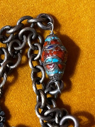 Collana metallo corallo bamboo