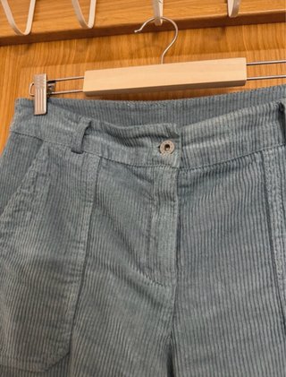 Pantalón ancho pana azul