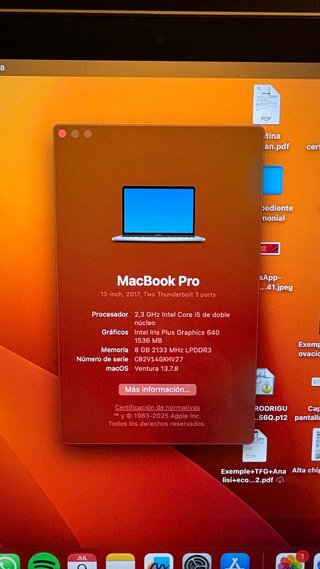 MacBook Pro 13 2017 Plata