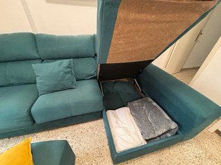 Sofá chaise longue verde azulado URGE VENTA